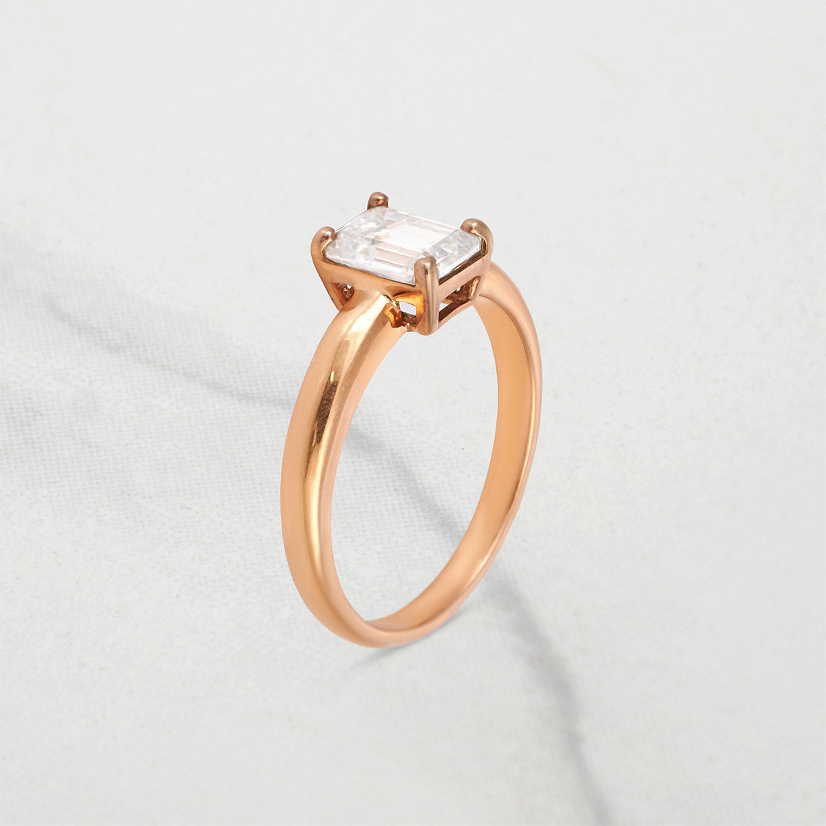 Radiant Diamond Bridal Ring Set Solitaire Engagement Ring Set