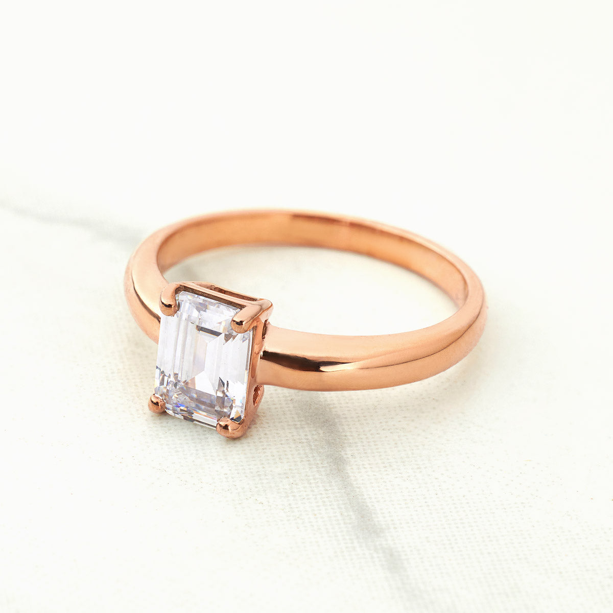 Radiant Diamond Bridal Ring Set Solitaire Engagement Ring Set