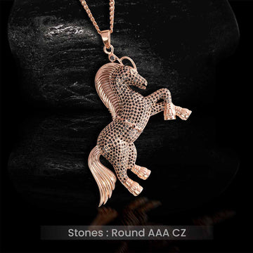 Hip Hop Horse Pendant Necklace With Chain Animal Jewelry