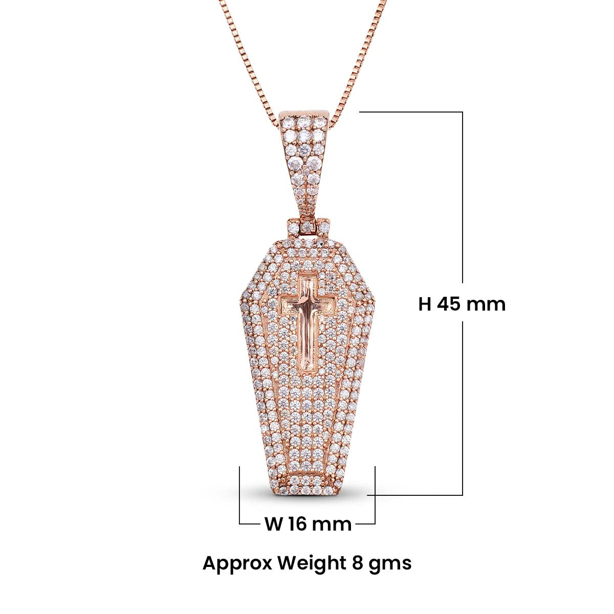 Icedout Coffin Pendant Necklace With Chain Holy Cross Hip Hop Halloween Jewelry
