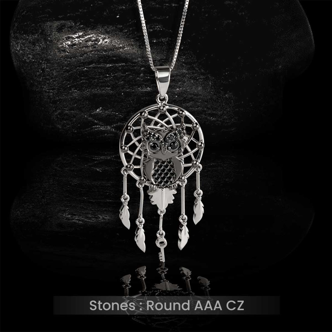 Owl Dreamcatcher Pendant Necklace With Chain Protection Pendant Feather Charm Owl Jewelry