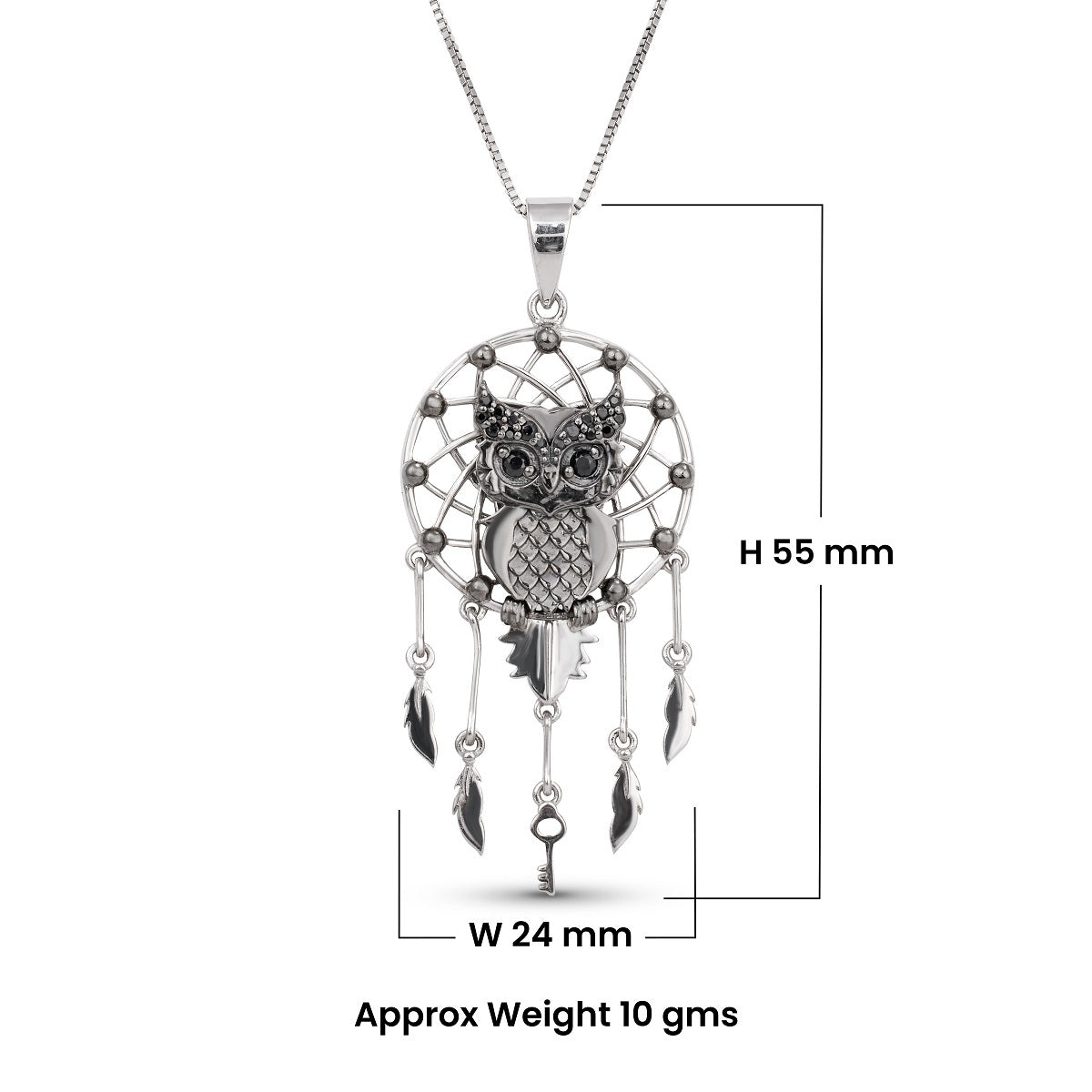 Owl Dreamcatcher Pendant Necklace With Chain Protection Pendant Feather Charm Owl Jewelry