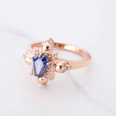 Skull Coffin Ring for Women Rose Gold Gothic Engagement Rings