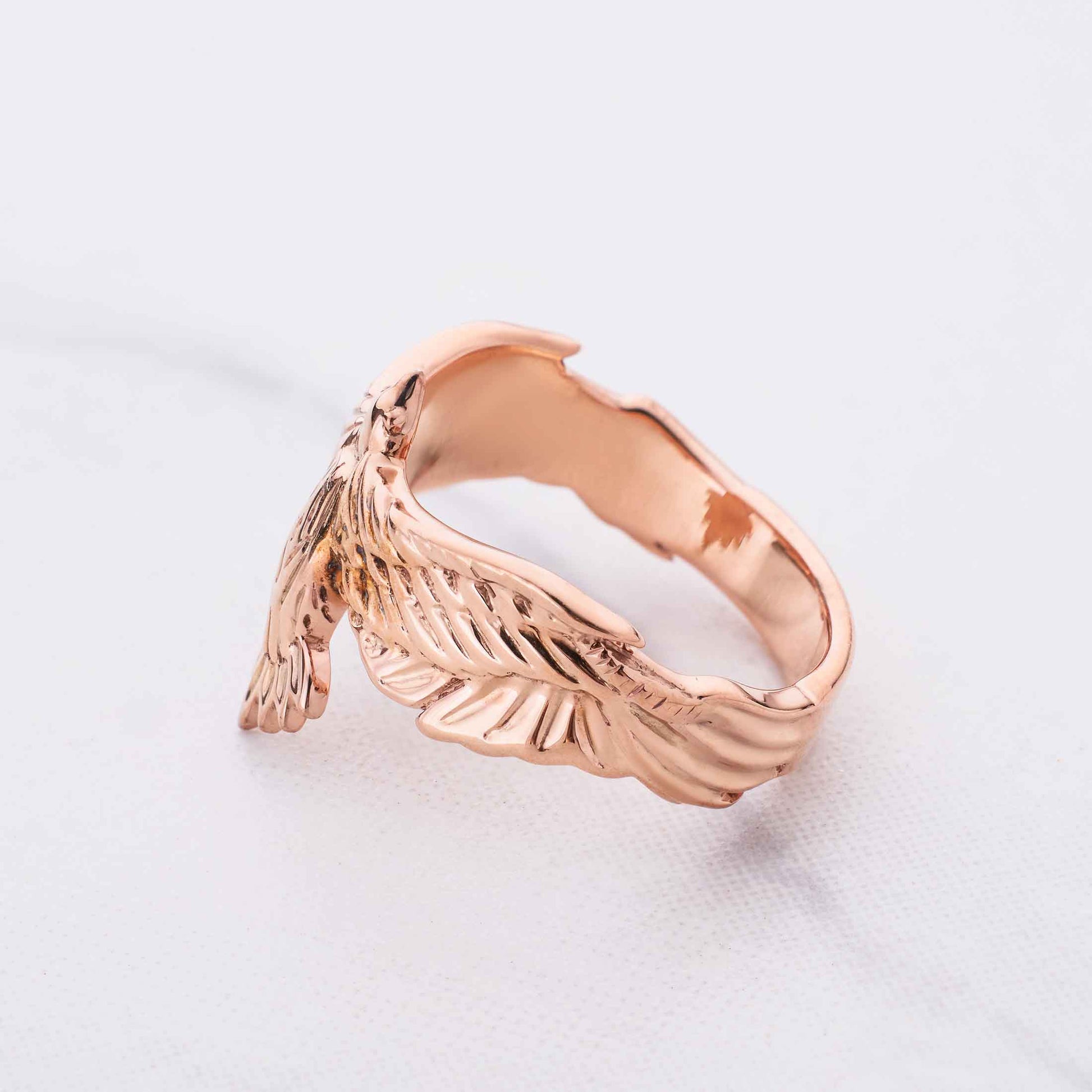 Rose Gold Raven Ring Odin's Raven Norse Viking Jewelry Crow Ring