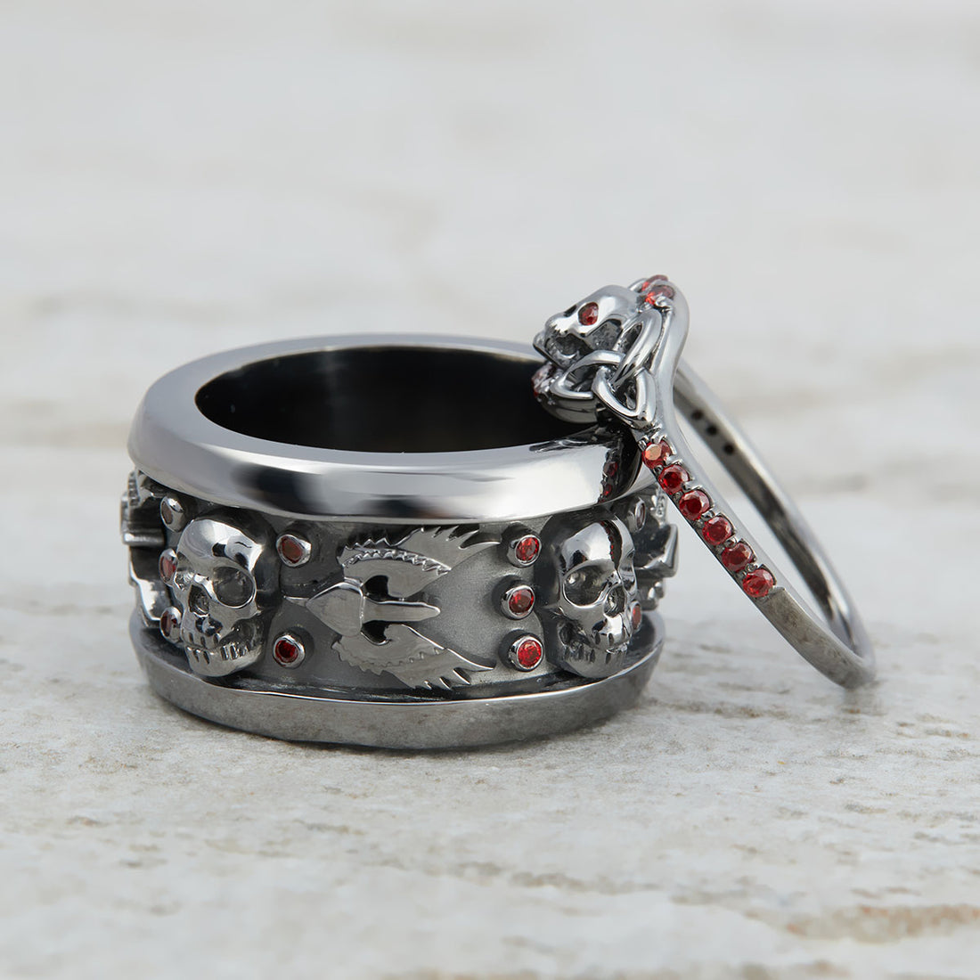 Dagger Wings Skull Wedding Set