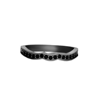 Black wedding band stacking jewelry