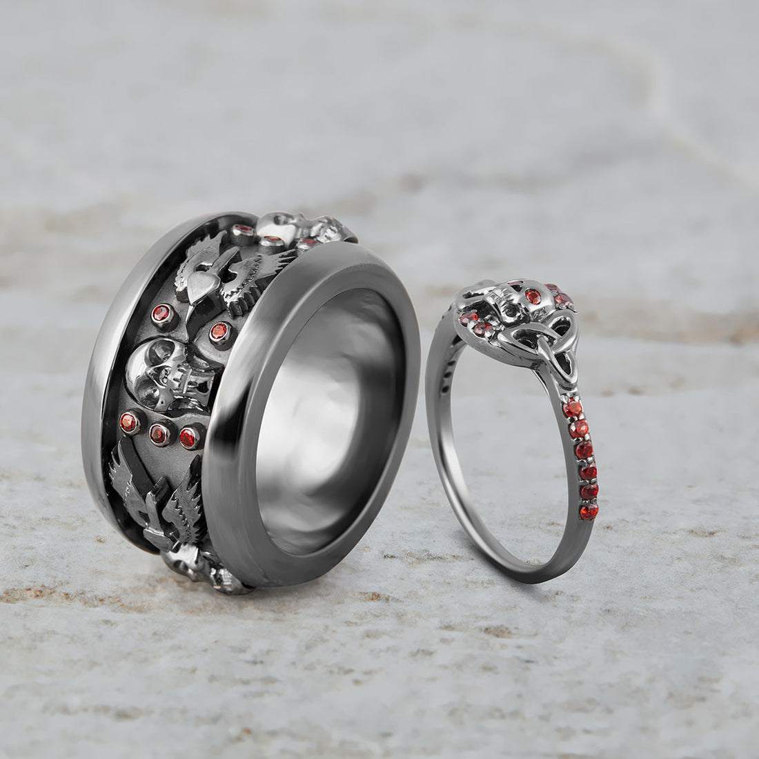Dagger Wings Skull Wedding Set