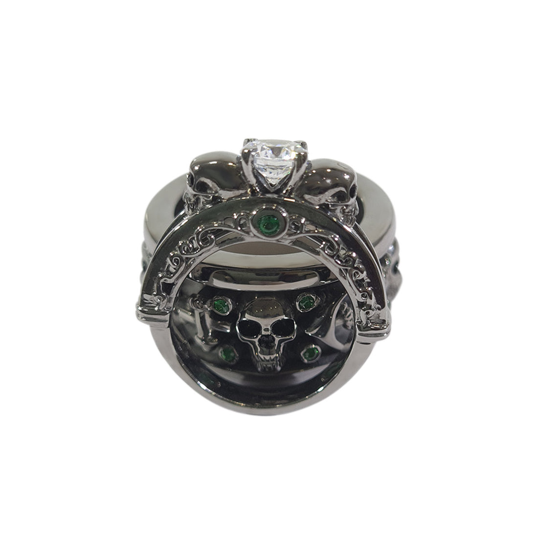 Diamond Anchor Skull Couple Rings