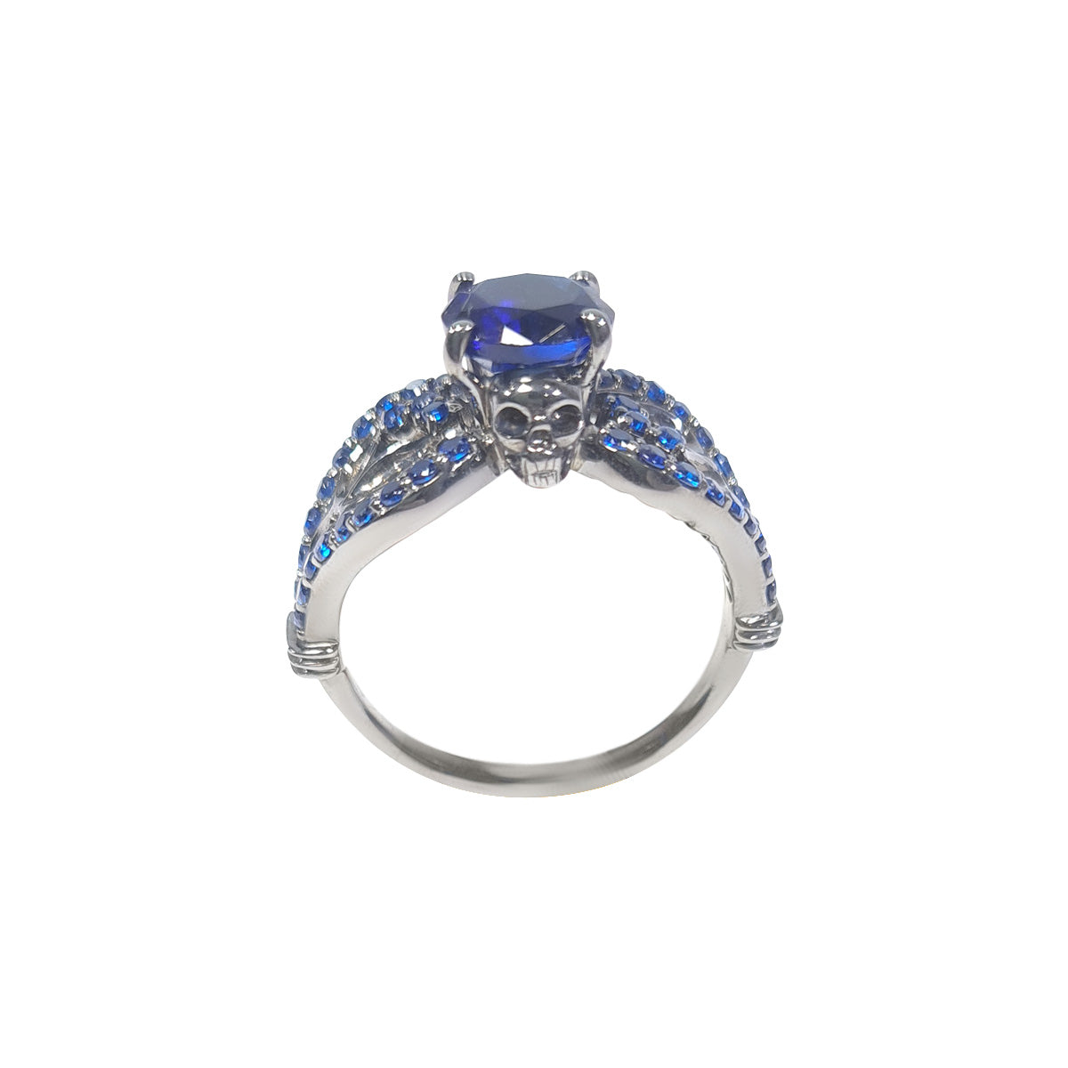 Sapphire Skull Promise Ring