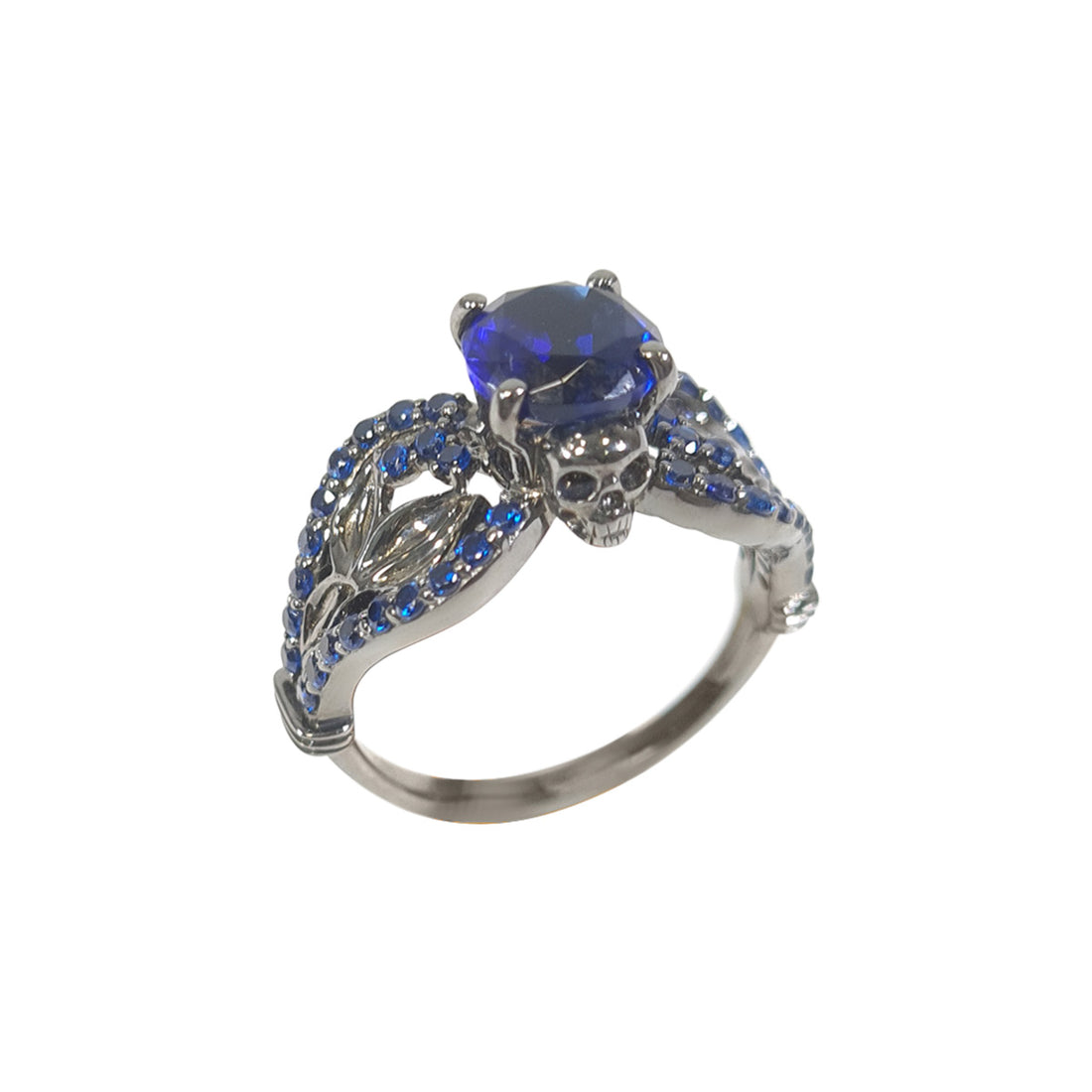 Sapphire Skull Promise Ring