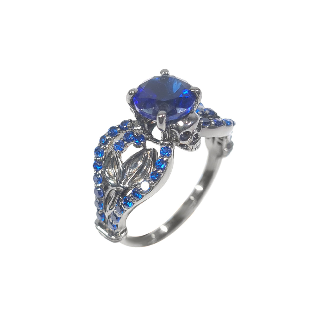 Sapphire Skull Promise Ring