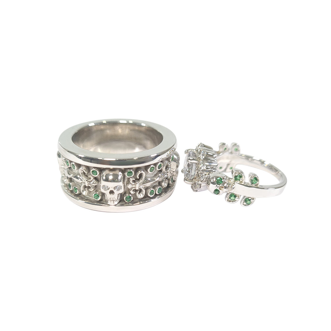 Diamond Skull Ring Set
