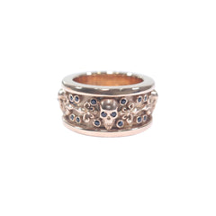 Skull Engagement Band Mens French Flower Gothic Biker Skull Band