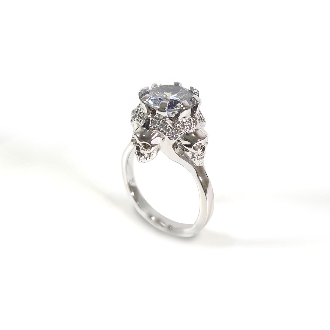 1.45TCW Diamond Skull Wedding Ring