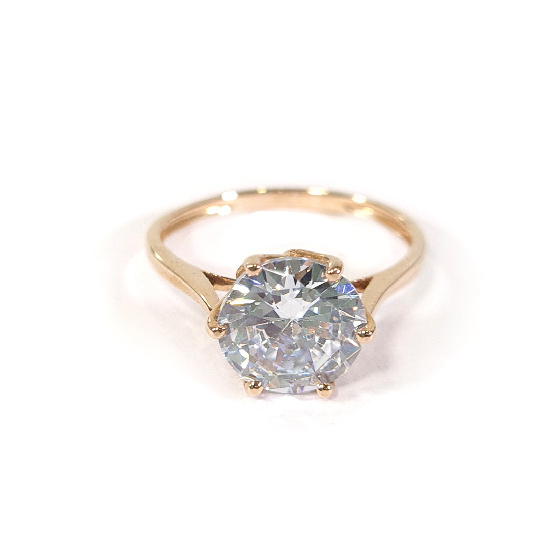 4.80CT Diamond Engagement Ring Solitaire Rose Gold White Gold Basket Setting