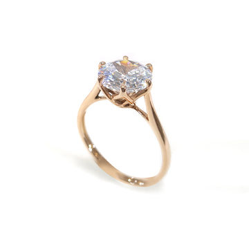 4.80CT Diamond Engagement Ring Solitaire Rose Gold White Gold Basket Setting