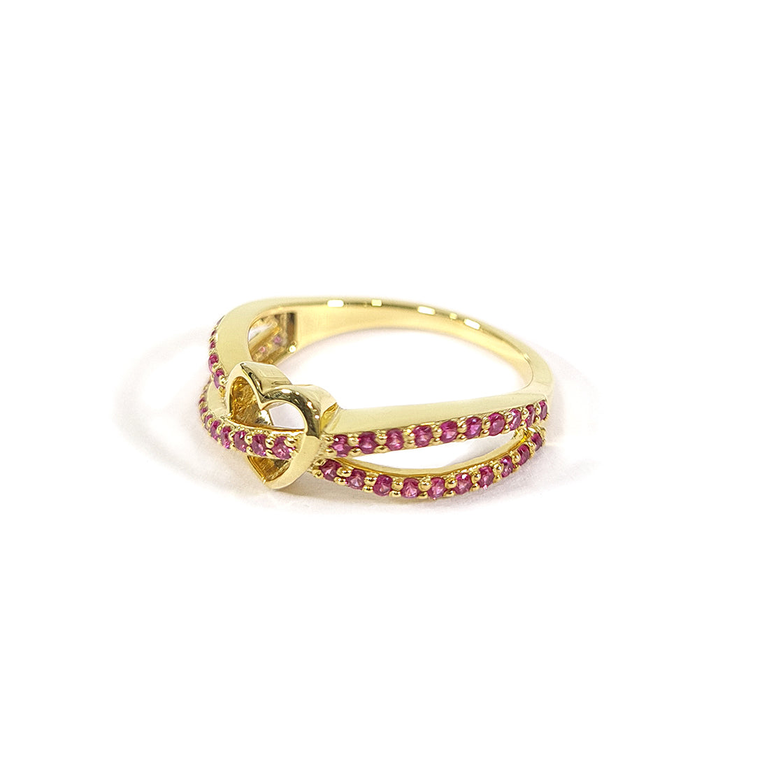 PINK CZ HEART ENGAGEMENT RING