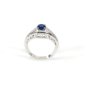 Sapphire Filigree Engagement Ring