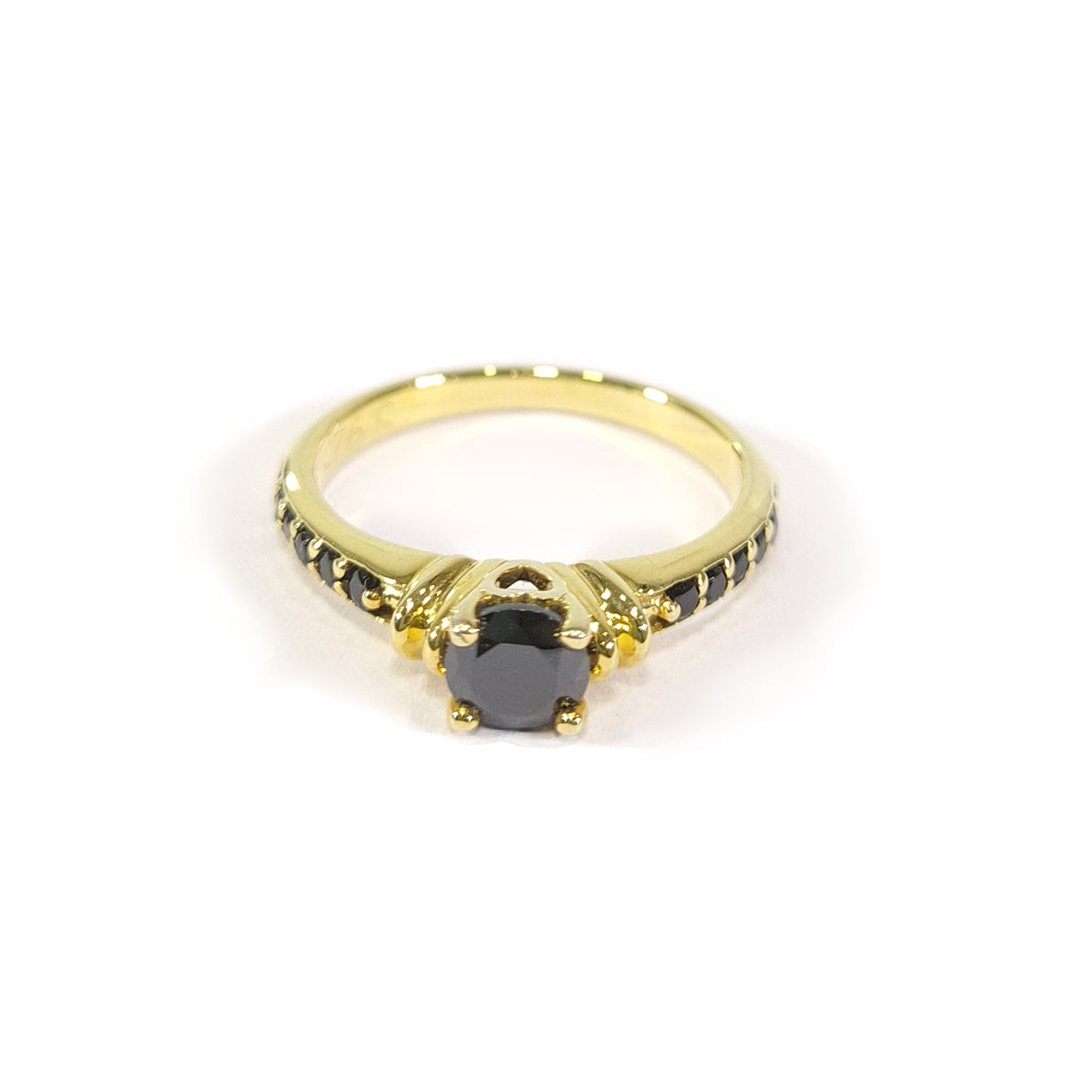 0.60TCW Onyx Heart Engagement Ring