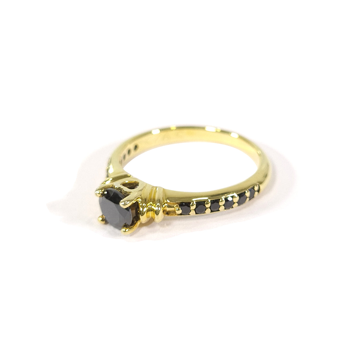 0.60TCW Onyx Heart Engagement Ring