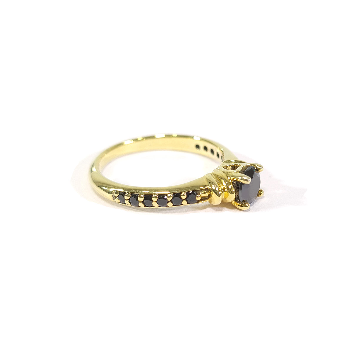 0.60TCW Onyx Heart Engagement Ring