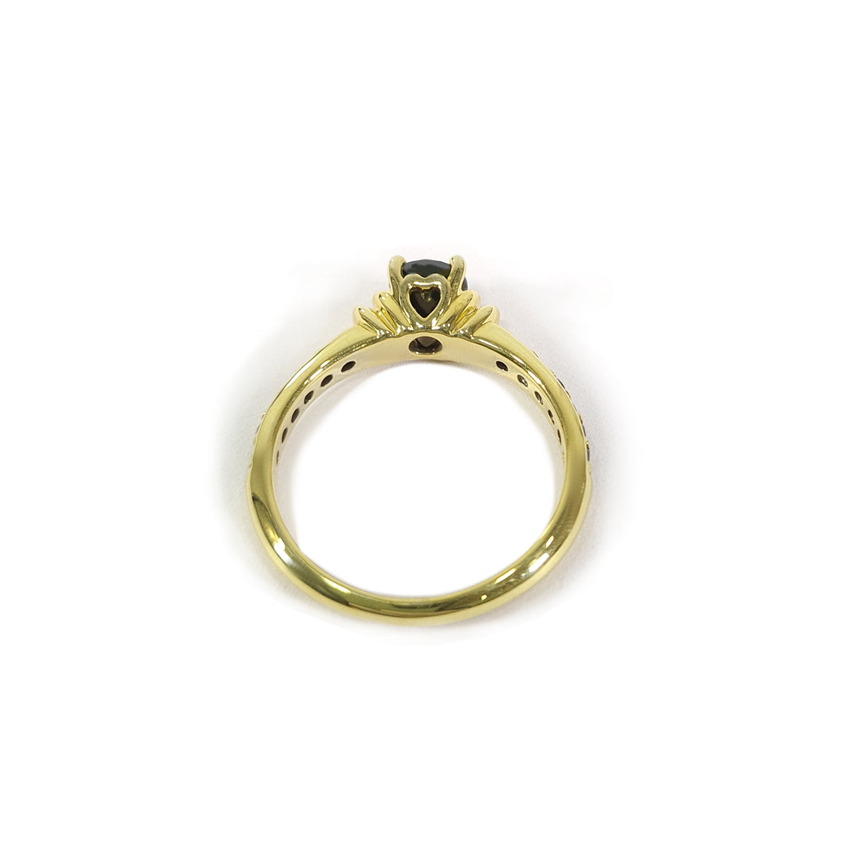 0.60TCW Onyx Heart Engagement Ring