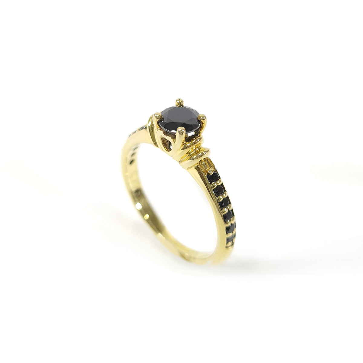0.60TCW Onyx Heart Engagement Ring