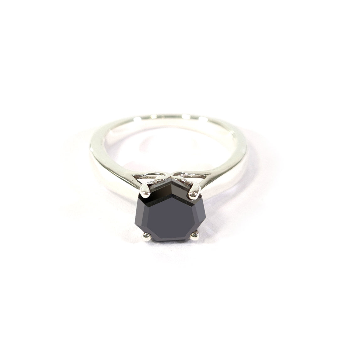 1.50CT Octagon Onyx Engagement Ring