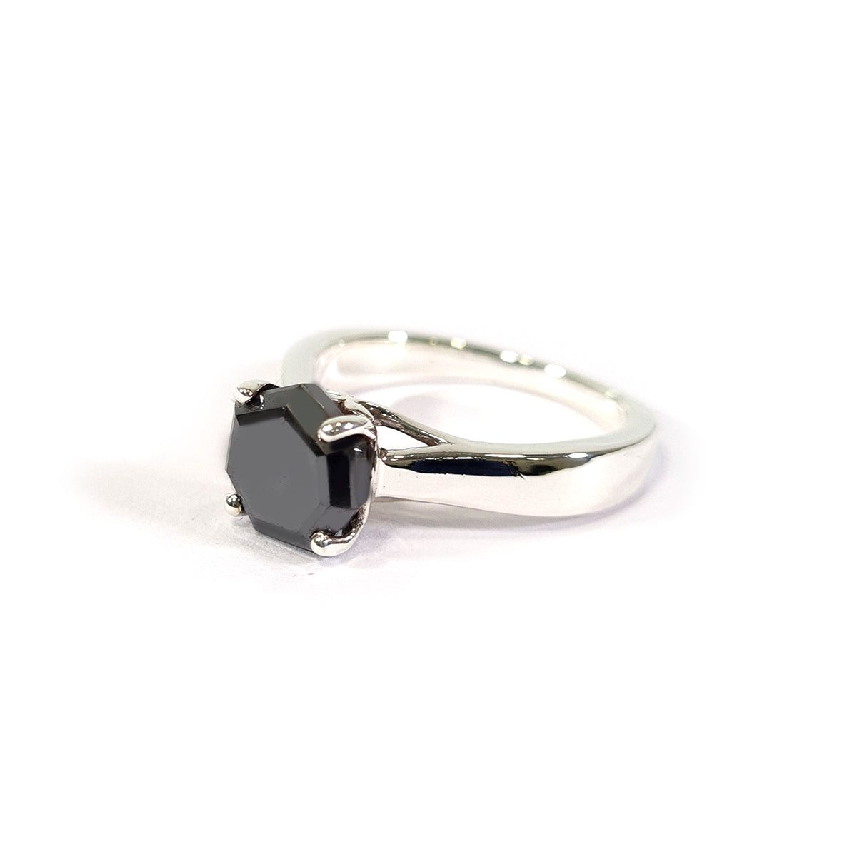 1.50CT Octagon Onyx Engagement Ring