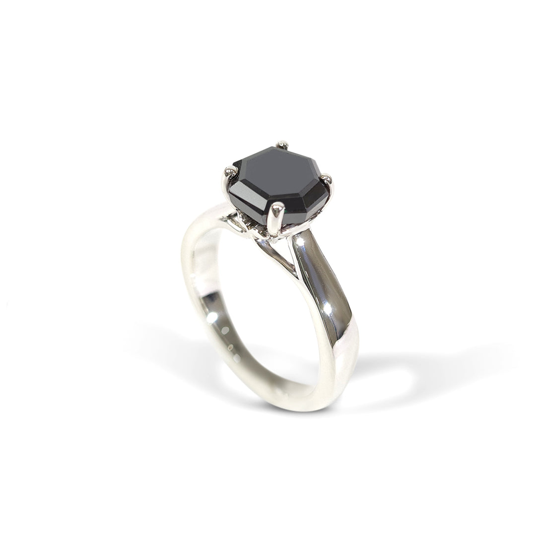 1.50CT Octagon Onyx Engagement Ring