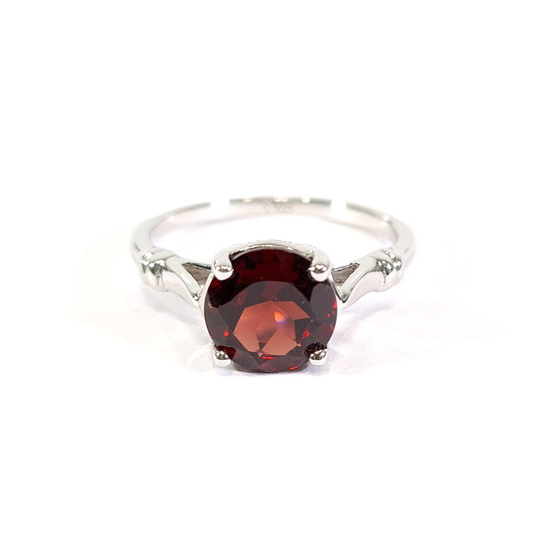 Natural Red Garnet Engagement Ring