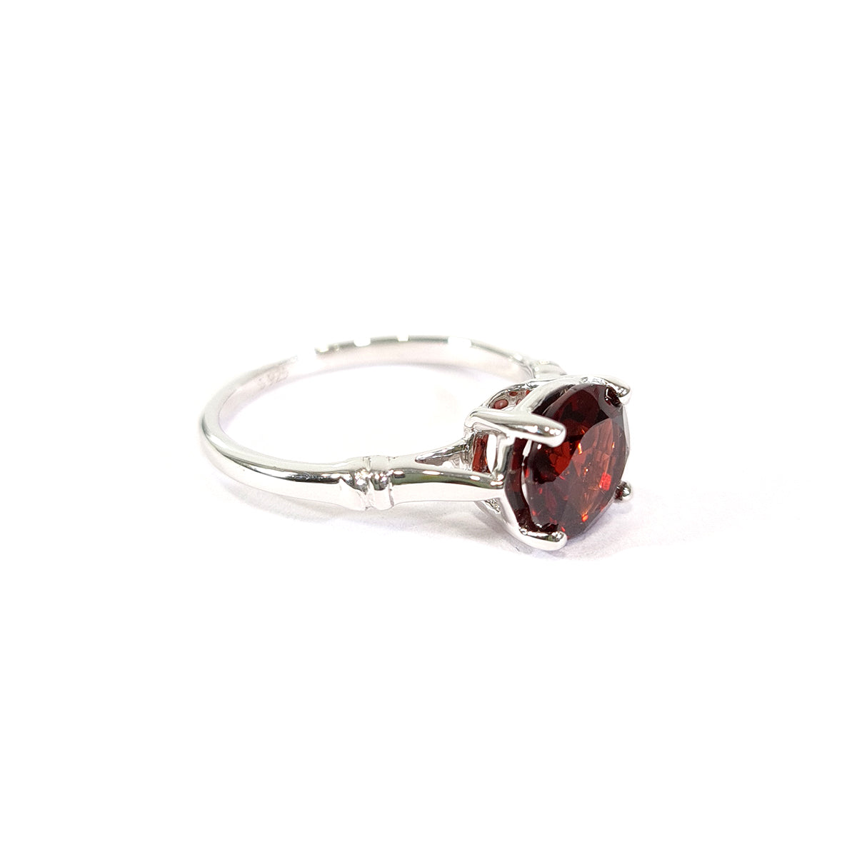 Natural Red Garnet Engagement Ring