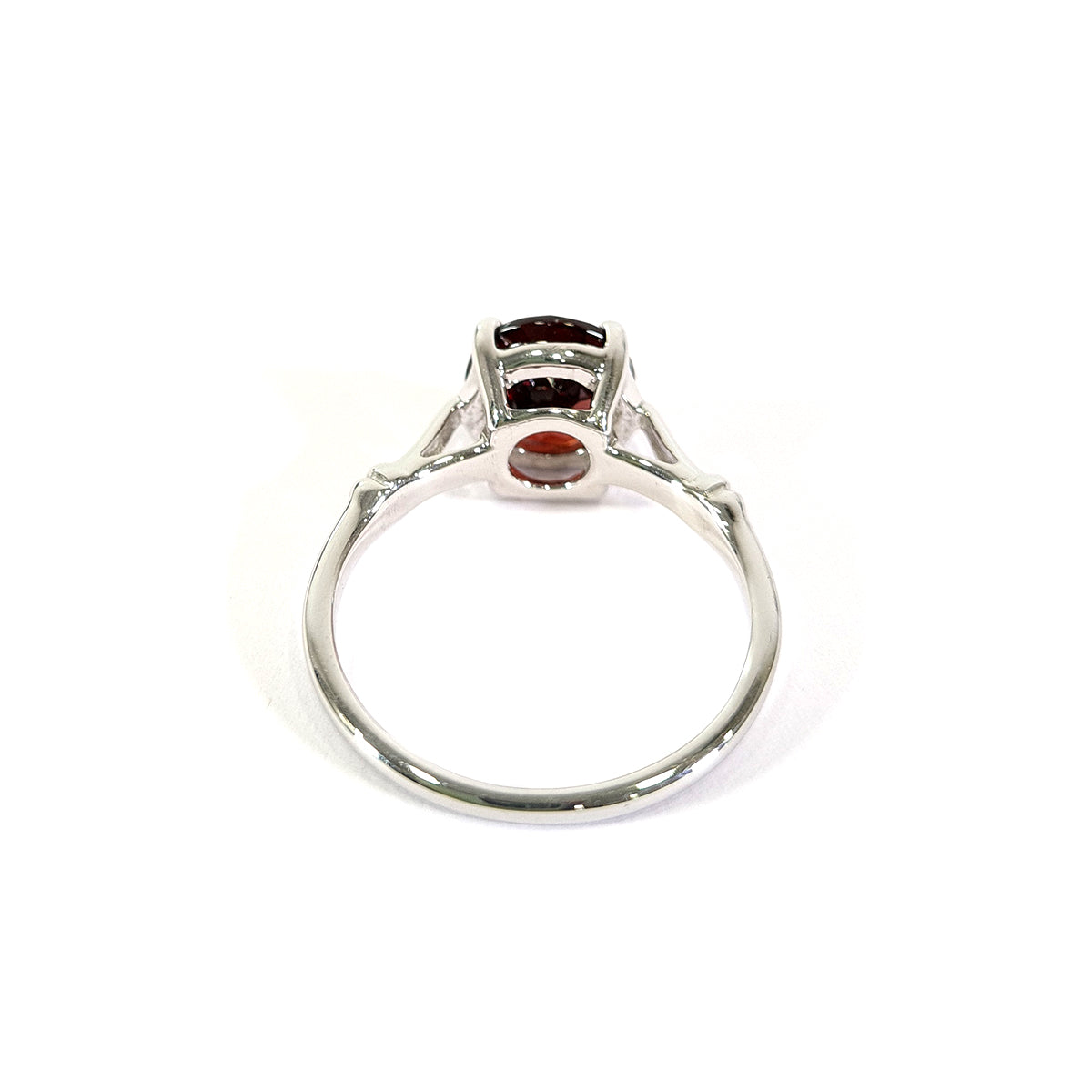 Natural Red Garnet Engagement Ring