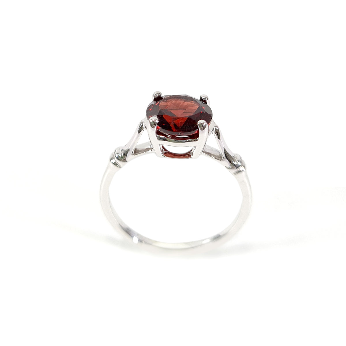 Natural Red Garnet Engagement Ring