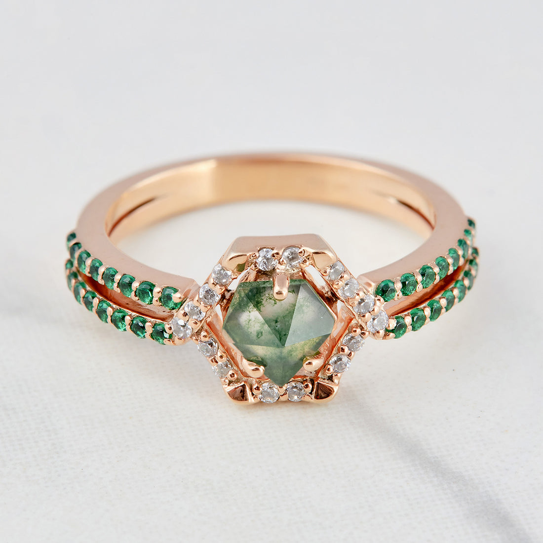 Hexagon Engagement Ring Women