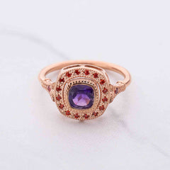 Gemstone Cocktail Ring Milgrain Statement Engagement Rings