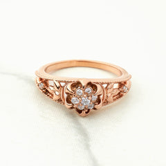 Cluster Diamond Blossom Flower Engagement Ring Floral Art Deco