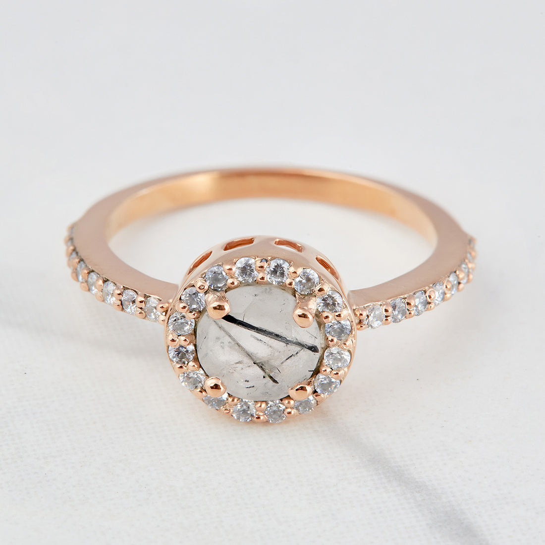 Rutile Quartz Engagement Ring