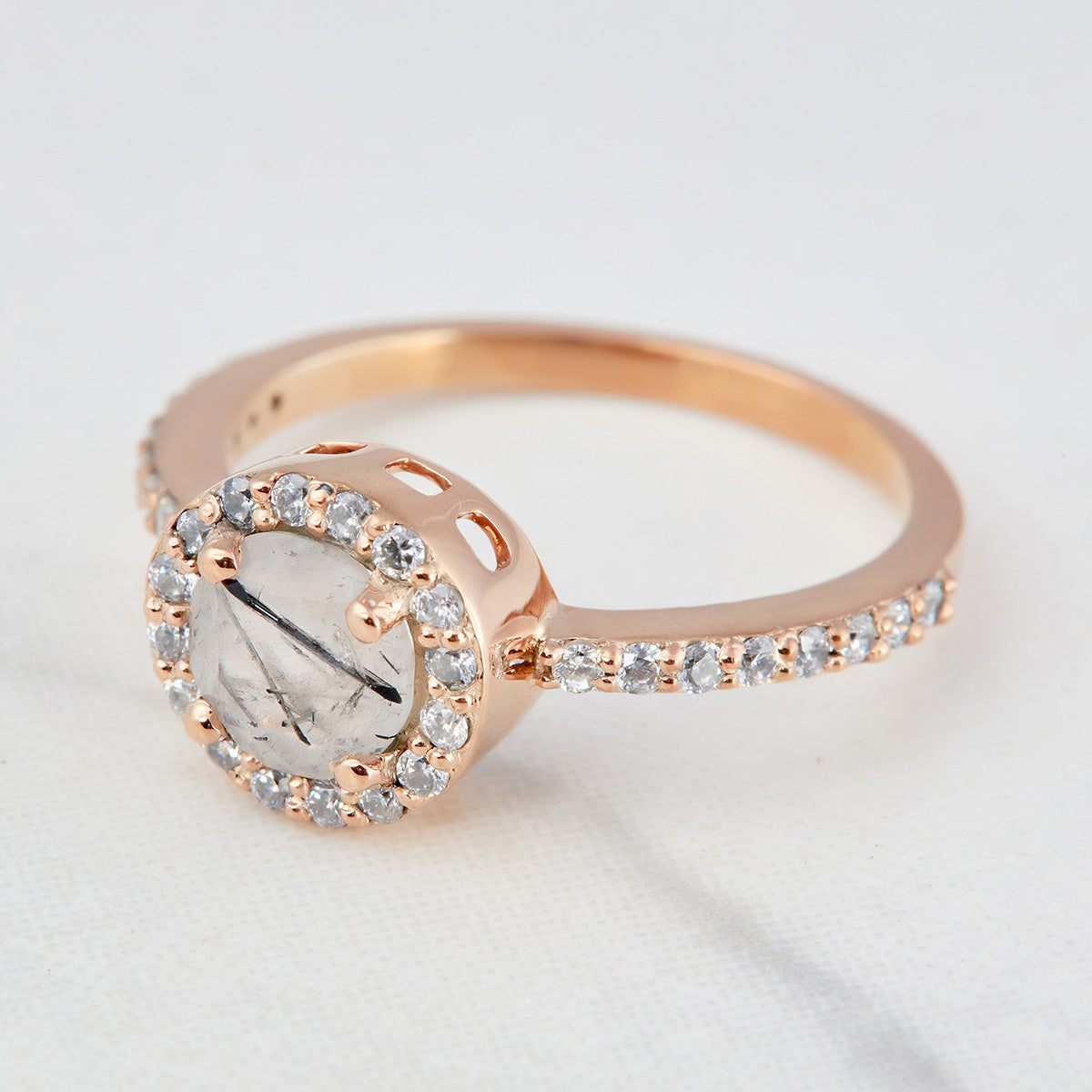 Rutile Quartz Engagement Ring