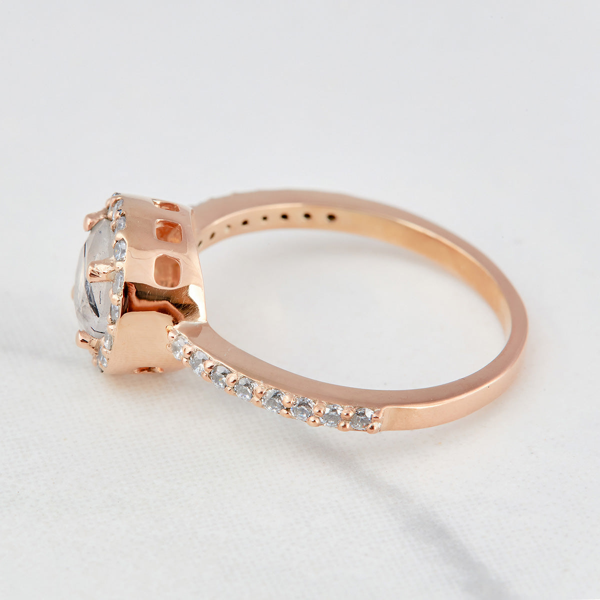 Rutile Quartz Engagement Ring