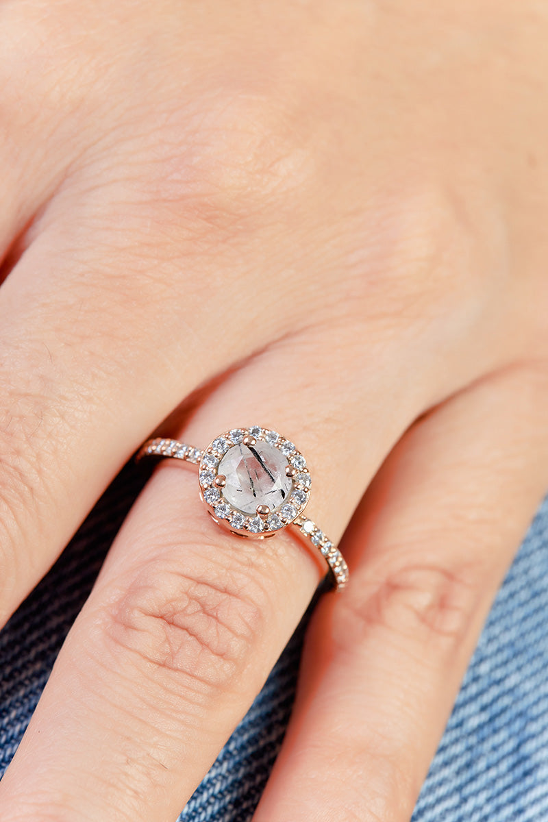Rutile Quartz Engagement Ring