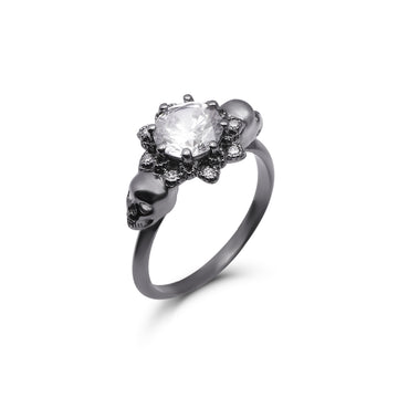 2.10tcw Diamond Skull Engagement Ring