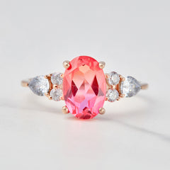 Unique Engagement Ring For Women Oval Cut Doublet Stone