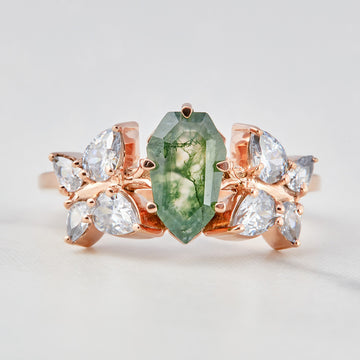 Butterfly Moss Agate Ring