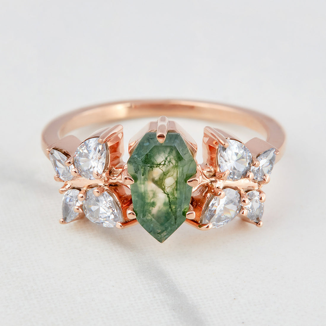 Butterfly Moss Agate Ring