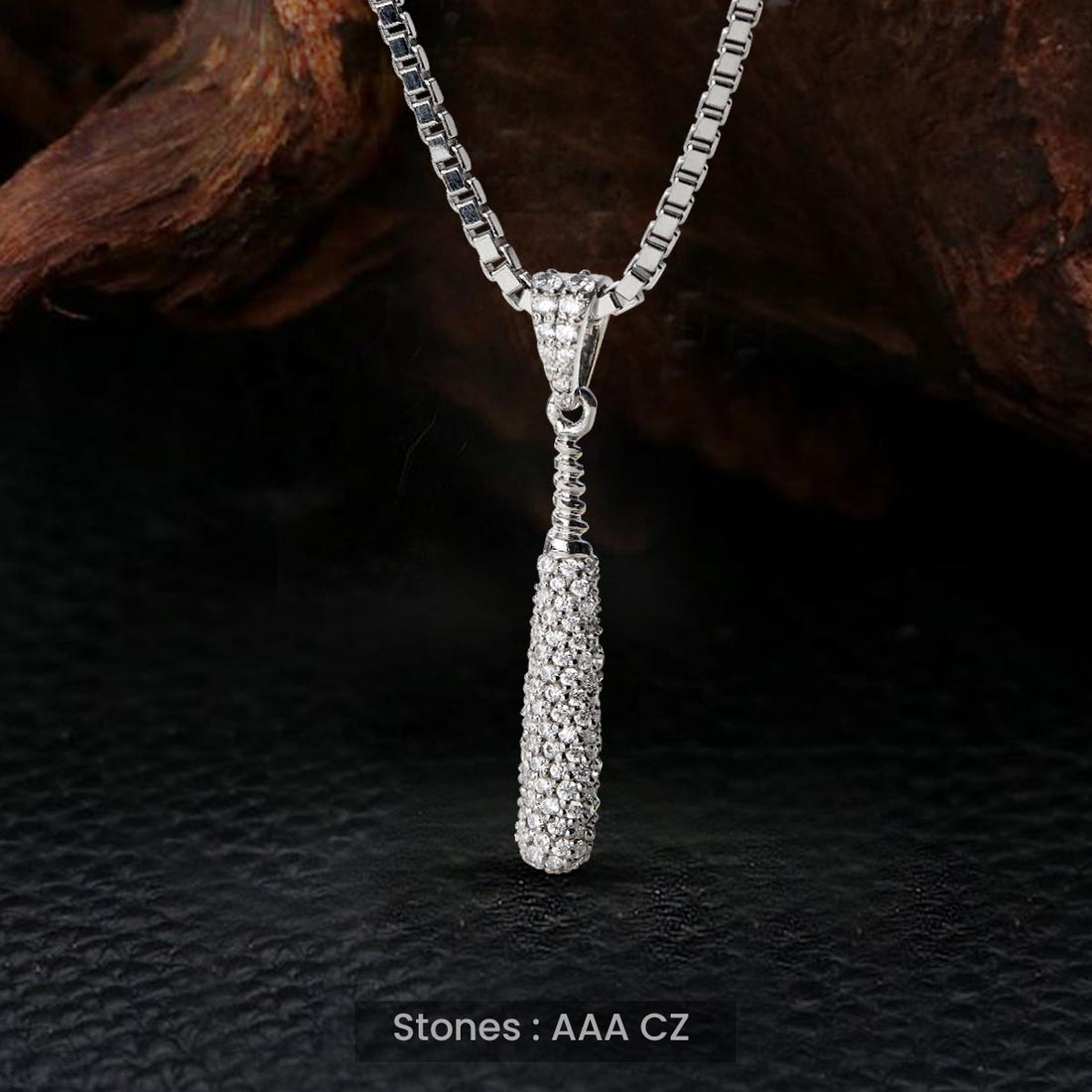 Iced Out Baseball Bat Pendant Necklace Hip Hop Sports Jewelry