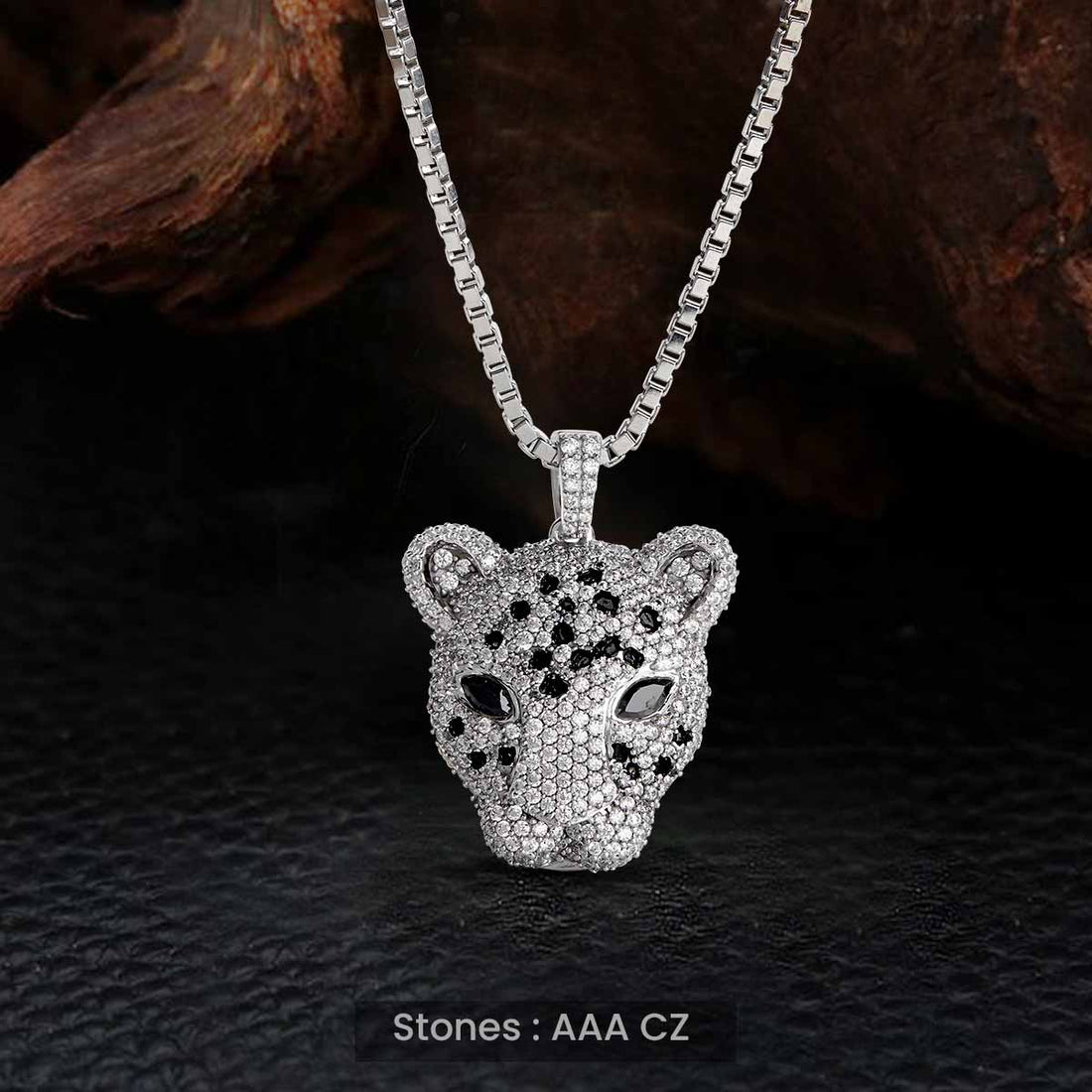 Leopard Necklace Black Spotted Cheetah Jaguar Pendant Iced Out Hip Hop Jewelry Diamond Sterling Silver