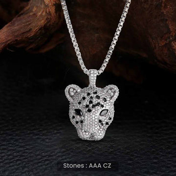 Leopard Necklace Black Spotted Cheetah Jaguar Pendant Iced Out Hip Hop Jewelry Diamond Sterling Silver