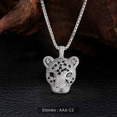 Leopard Necklace Black Spotted Cheetah Jaguar Pendant Iced Out Hip Hop Jewelry