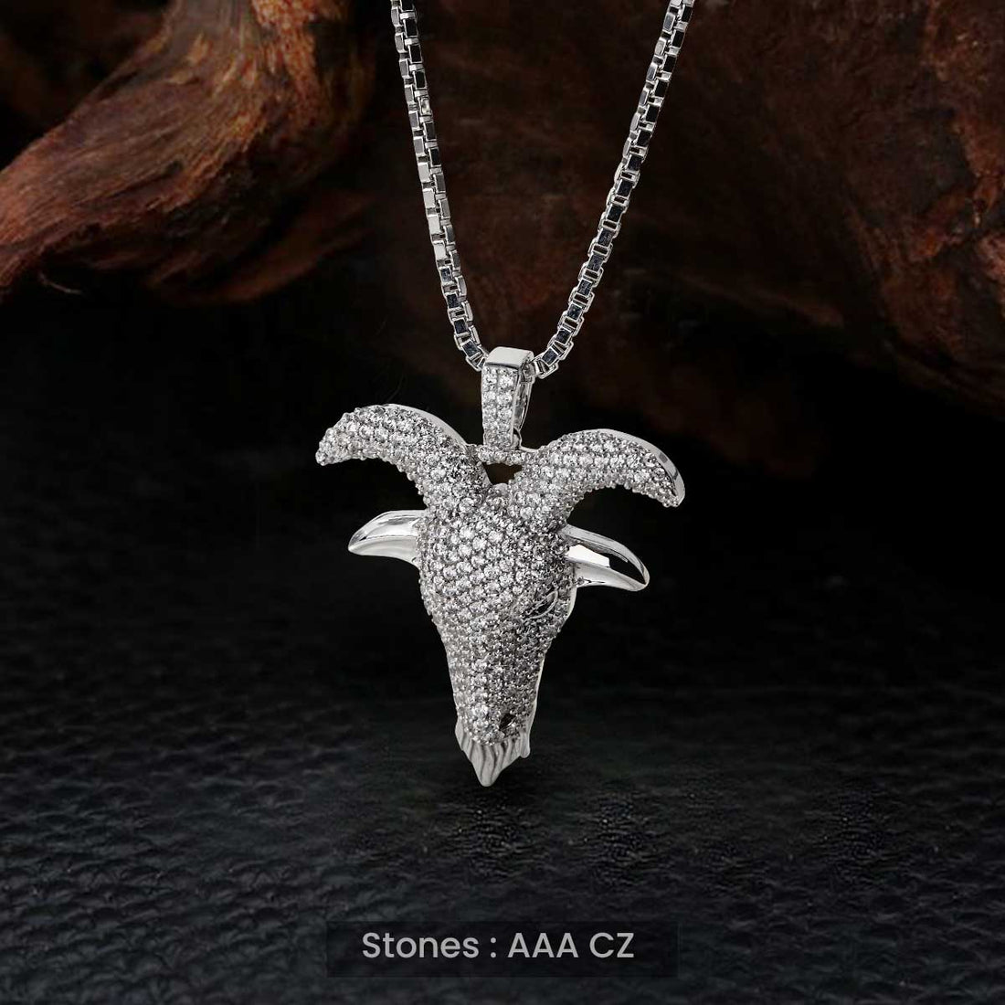 Iced Out Goat Pendant Necklace Capricorn Jewelry GOAT - Greatest Of All Time Hip Hop Jewelry